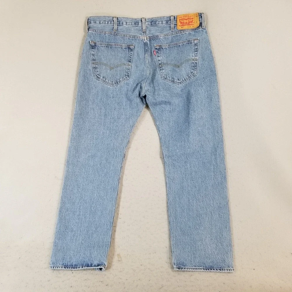 Levi's 501 jeans men's 40 x 30 original button fly blue denim pants retro